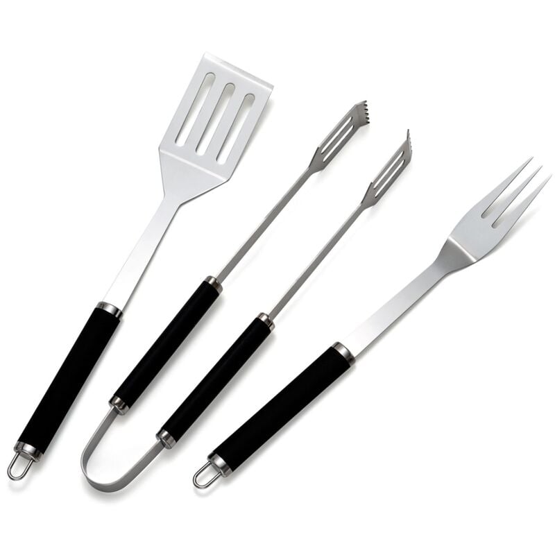 foto del prodotto set utensili accessori barbecue inox griglia posate pinza forchettone spatola