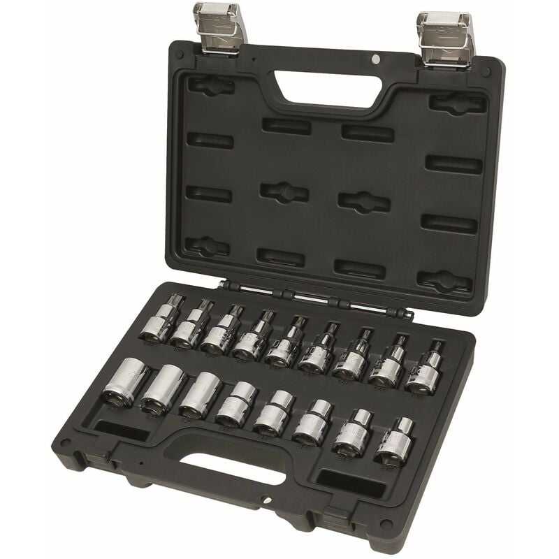 foto del prodotto set valigetta con 17 chiavi a bussola con profilo torx beta