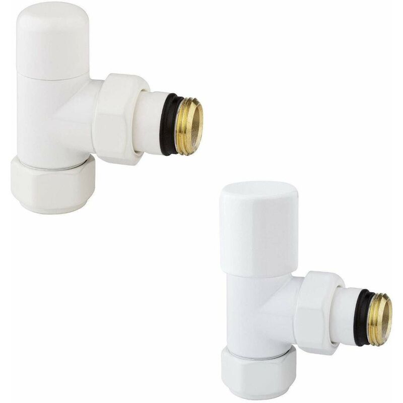 foto del prodotto set valvole a squadra per radiatori in colore bianco lucido arteclima kitval8bi
