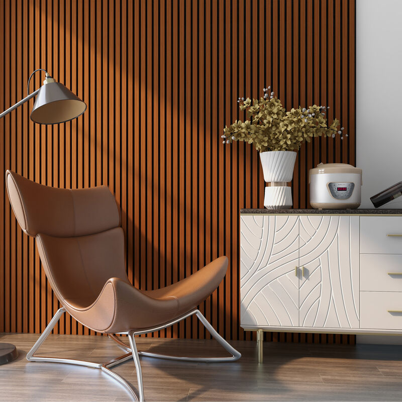 foto del prodotto set vang di 8 pannelli fonoassorbenti decorativi colore teak neu.holz
