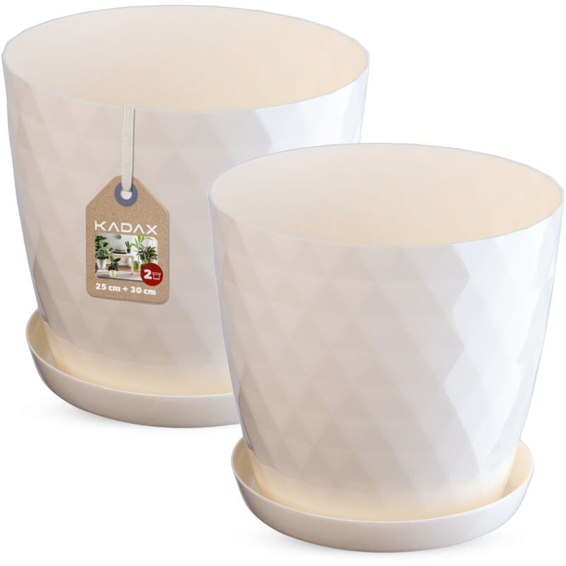 foto del prodotto set vaso da fiori kadax supporto crema 25 30 cm