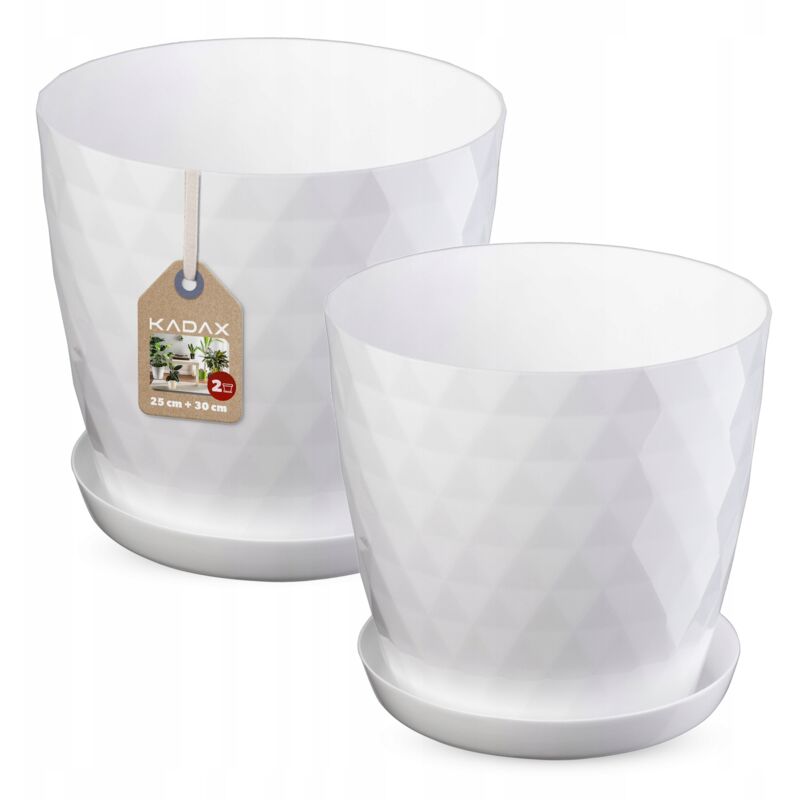foto del prodotto set vaso da fiori supporto kadax bianco 25 30 cm