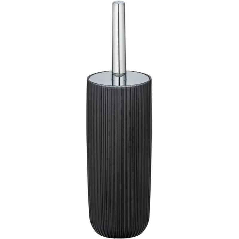 foto del prodotto set wc agropoli grigio, portascopino chiuso in plastica di qualità dalla forma scultorea e con superficie smerigliata, scopino wc igienico, 10 x