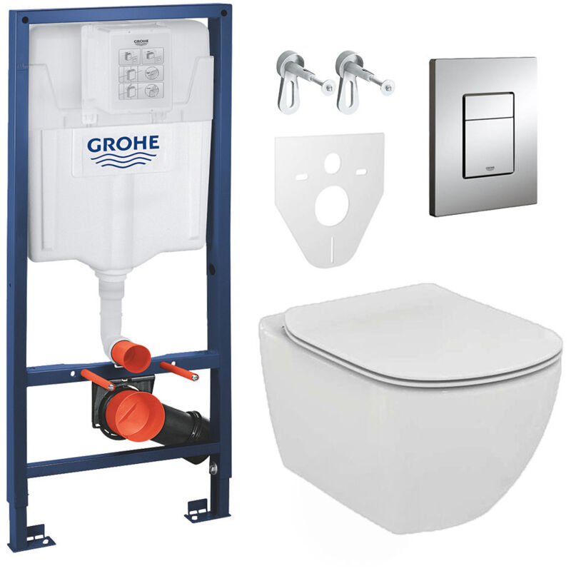 foto del prodotto set wc rapid sl wc ideal standard tesi aquablade rimless piastra di azionamento cromato aqua set grohe