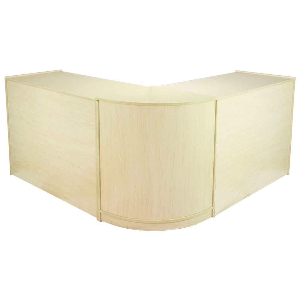 foto del prodotto set zodiac con 3 banconi da negozio e reception con finitura in acero laminato