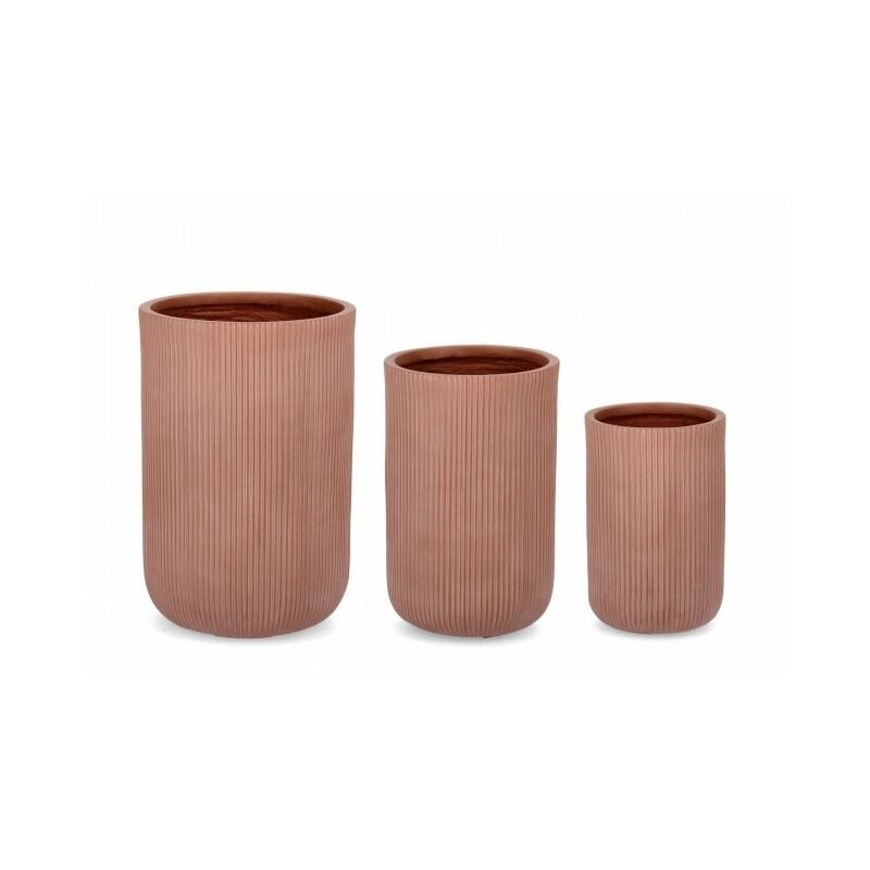 foto del prodotto set3 p.vaso ribbed to terracotta