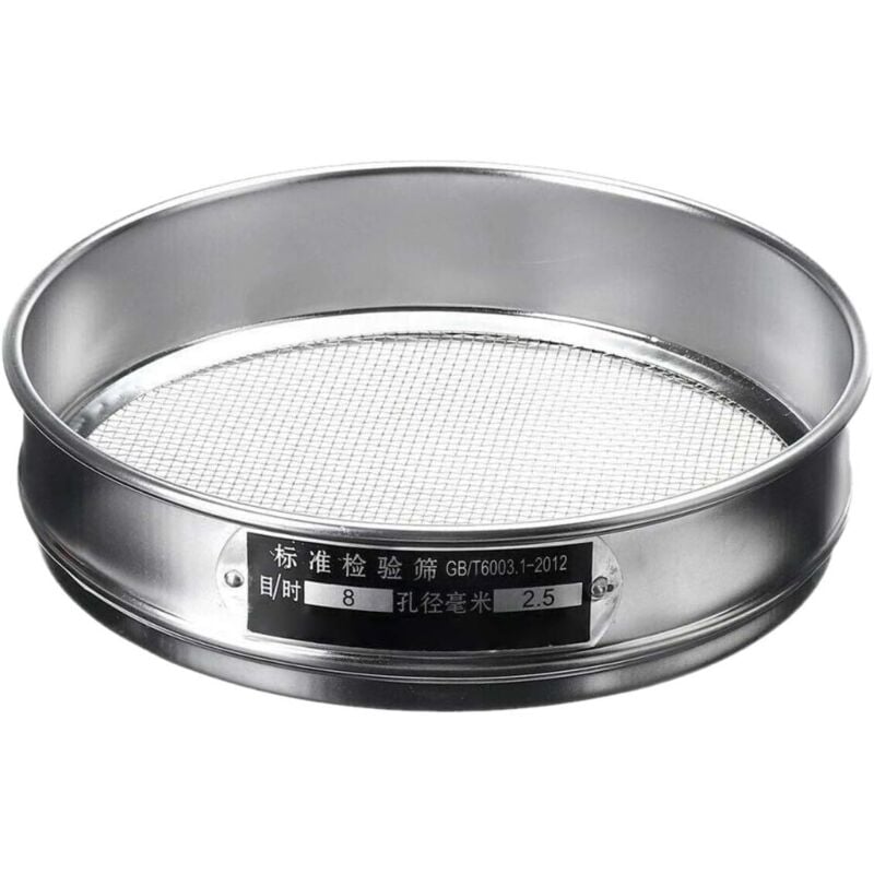 foto del prodotto setaccio per farina in acciaio inox a 8 maglie, setaccio da giardino, setaccio da pasticceria, diametro 2,5 mm, profondit 20 cm, profondit 5 cm