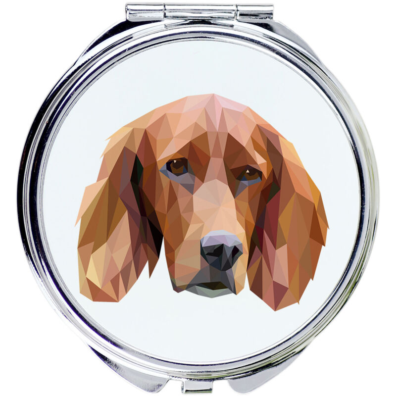 foto del prodotto setter inglese, laverack specchio con foto e iscrizione geometrica di art dog