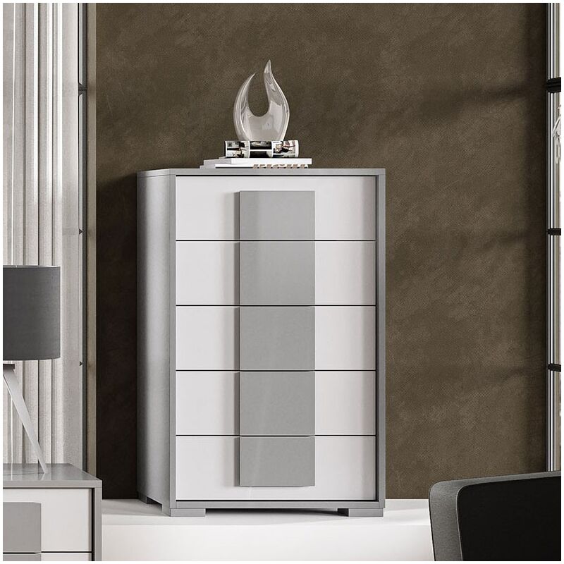 foto del prodotto settimino 5 cassetti grigio laccato lucido l 75 diana large