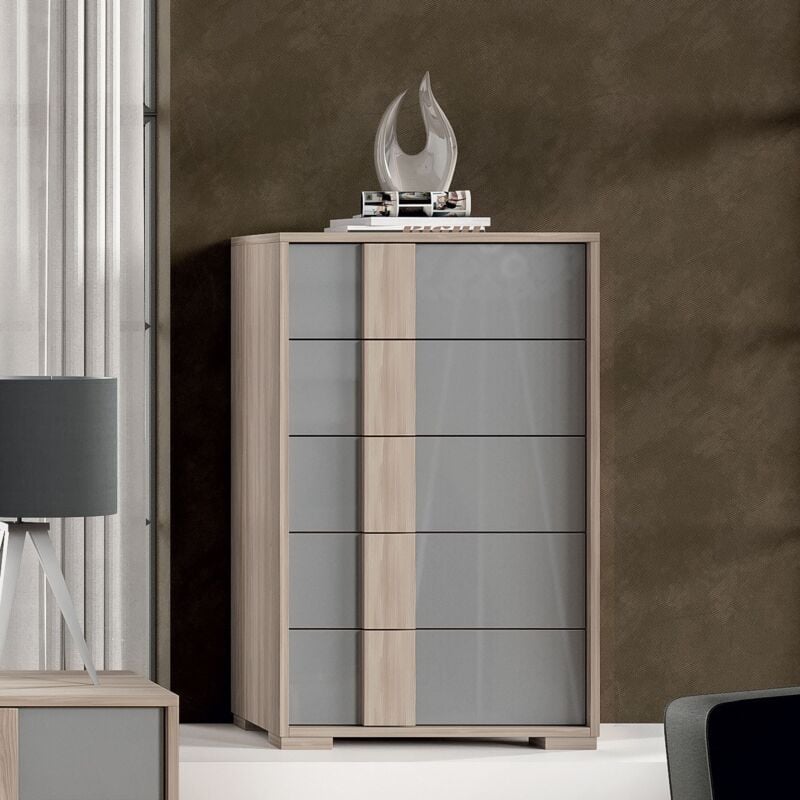 foto del prodotto settimino 5 cassetti grigio o bianco l 75 diana grigio
