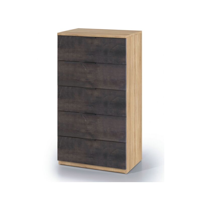 foto del prodotto settimino 60x40x110 cm con 5 cassetti, ossido rovere canadese rende