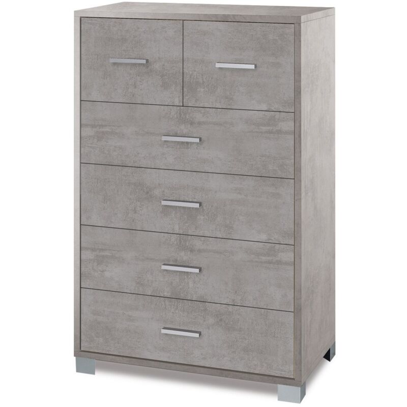 foto del prodotto settimino como 70 grigio 6 cassetti cassettiera camera da letto settimino como