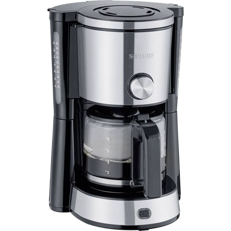 foto del prodotto severin ka 4825 type switch macchina per il caffè acciaio inox, nero capacità tazze 10 caraffa in vetro