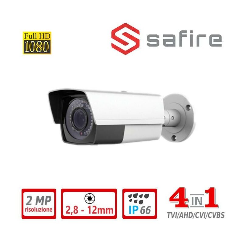 foto del prodotto sf cv788vib f4n1 bullet 2mp varif. 2,8 12mm ir40 telecamera