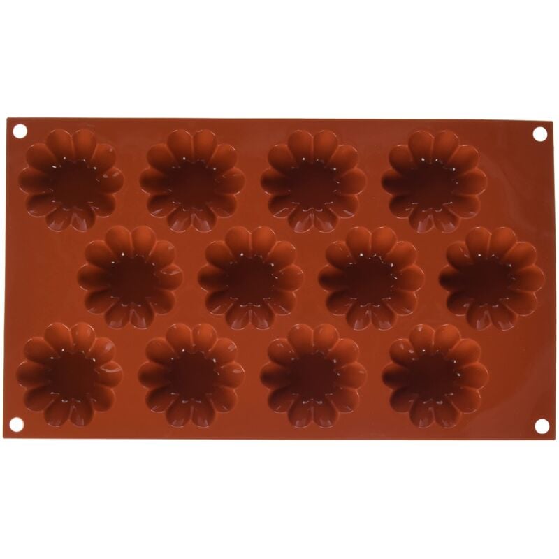 foto del prodotto sf109 stampo in silicone per monoporzioni mini briochette, antiaderente, 12 cavit , confezione da 10 stampi per dolci, 58 h 22 mm volume 12 x 33 ml