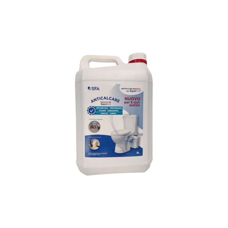 foto del prodotto sfa anticalcare specifico sanitrit pulisce disincrosta trituratore 5 cicli pulizia 5 lt