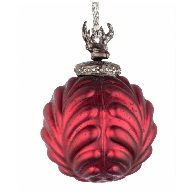 foto del prodotto sfera decorum rosso opaco d80mm 12 pezzi 