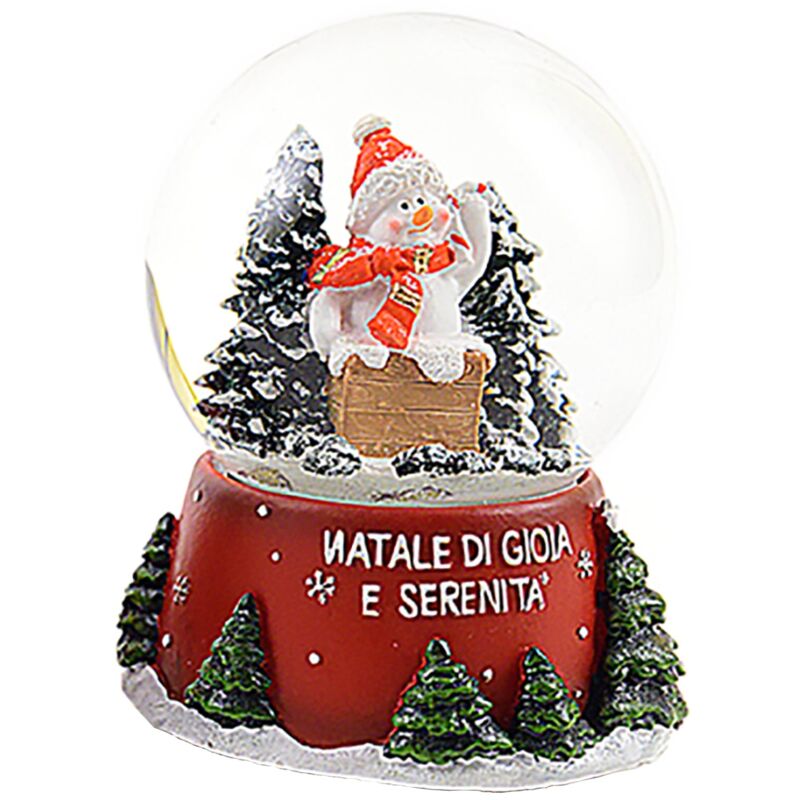 foto del prodotto sfera di cristallo natalizia con babbo natale decorazione in resina da 14 cm fal 