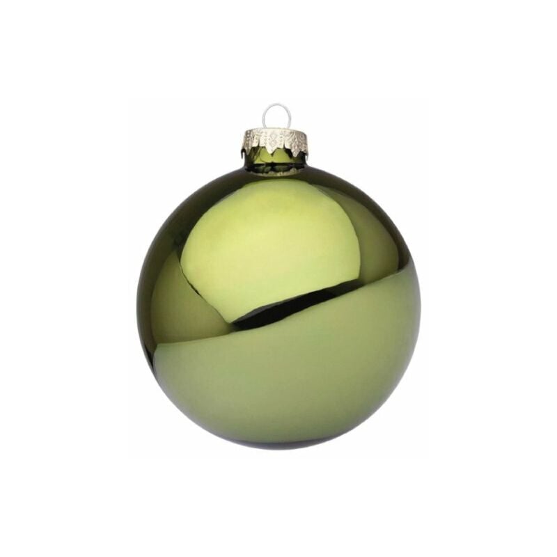 foto del prodotto sfera di natale in vetro colore verde mirto lucido d100 0937023 - bizzotto