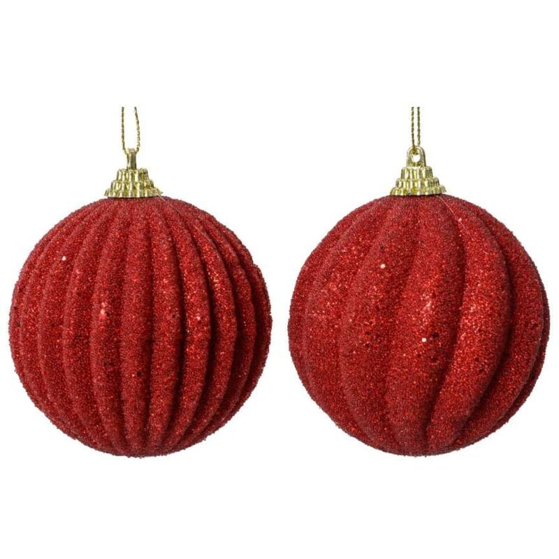 foto del prodotto sfera glitter doppio design rossa