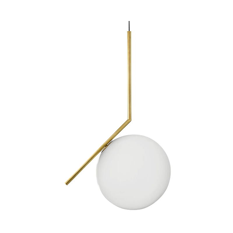 foto del prodotto sfera lattea 20 cm lampada a sospensione moderna, ottone, oro