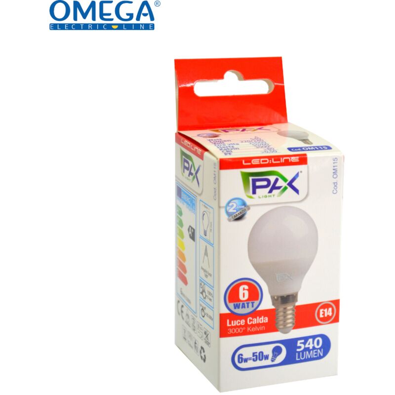 foto del prodotto sfera led g45 6w 3000k 540lm e14 a 