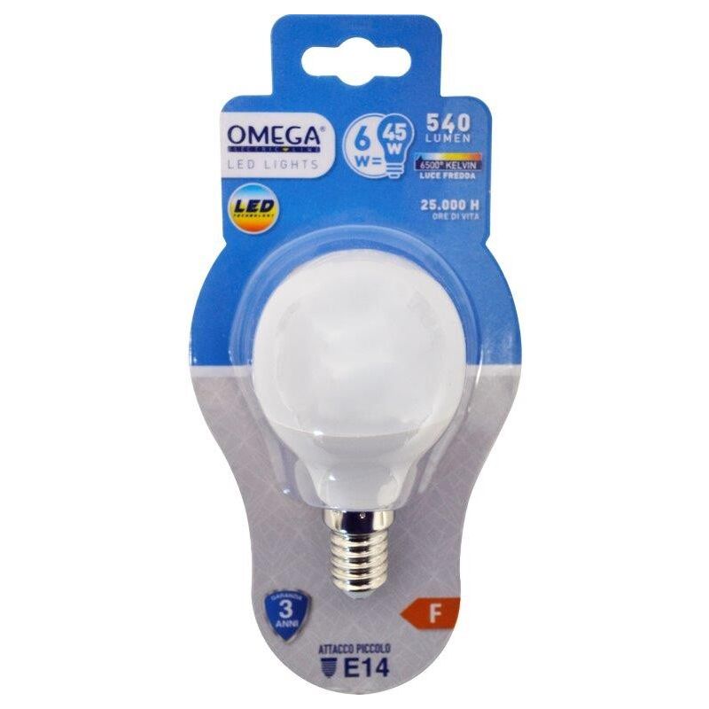 foto del prodotto sfera led p45 6w e14 6500k