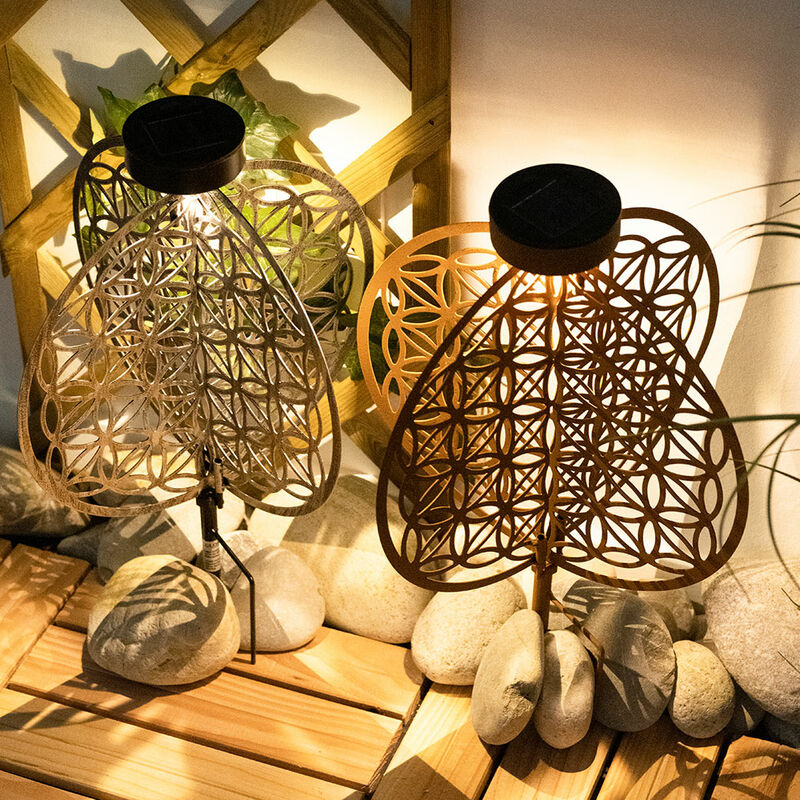 foto del prodotto sfera luci solari per esterno sfera luci giardino lampada solare solare sfera orientale, effetto luce motivo fiore della vita, 1x led, dxh 20 x 31