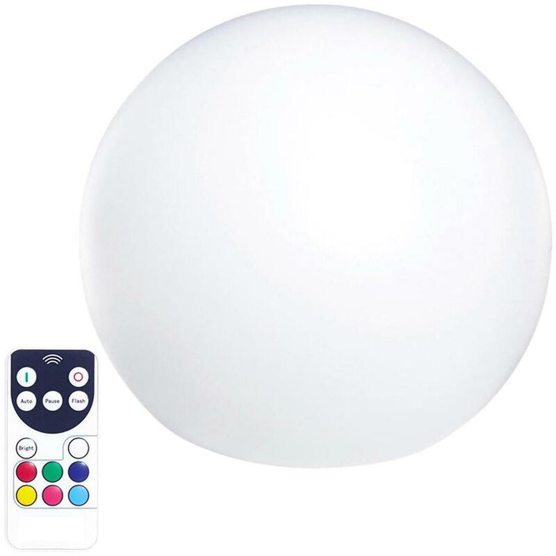 foto del prodotto sfera luminosa a led galleggiante senza fili in polietilene multicolore d30cm