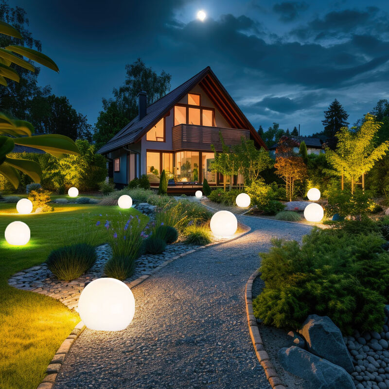 foto del prodotto sfera luminosa solare 10 cm sfera luminosa solare da giardino led decorazione da giardino sfera solare per esterni piccola, durata della luce circa