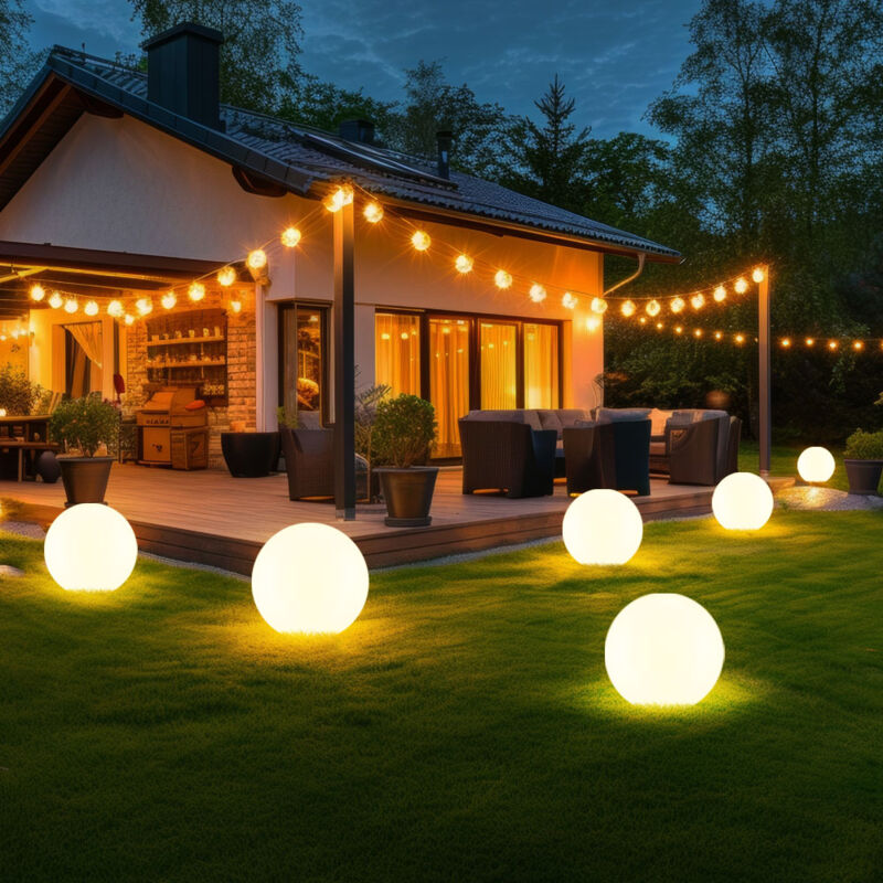 foto del prodotto sfera luminosa solare da giardino decorazione da giardino a led sfera solare per esterni 20 cm lampada a sfera solare, durata della luce circa 6 8