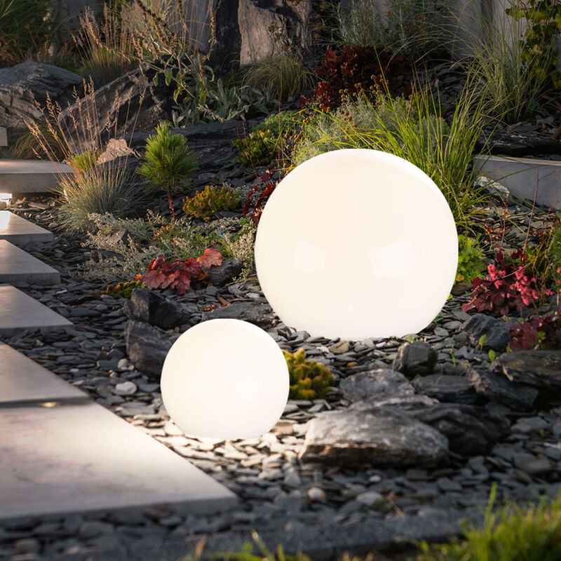 foto del prodotto sfera luminosa solare da giardino sfera luminosa a led solare decorazione da giardino sfera solare per esterni, con picchetto da terra, durata della