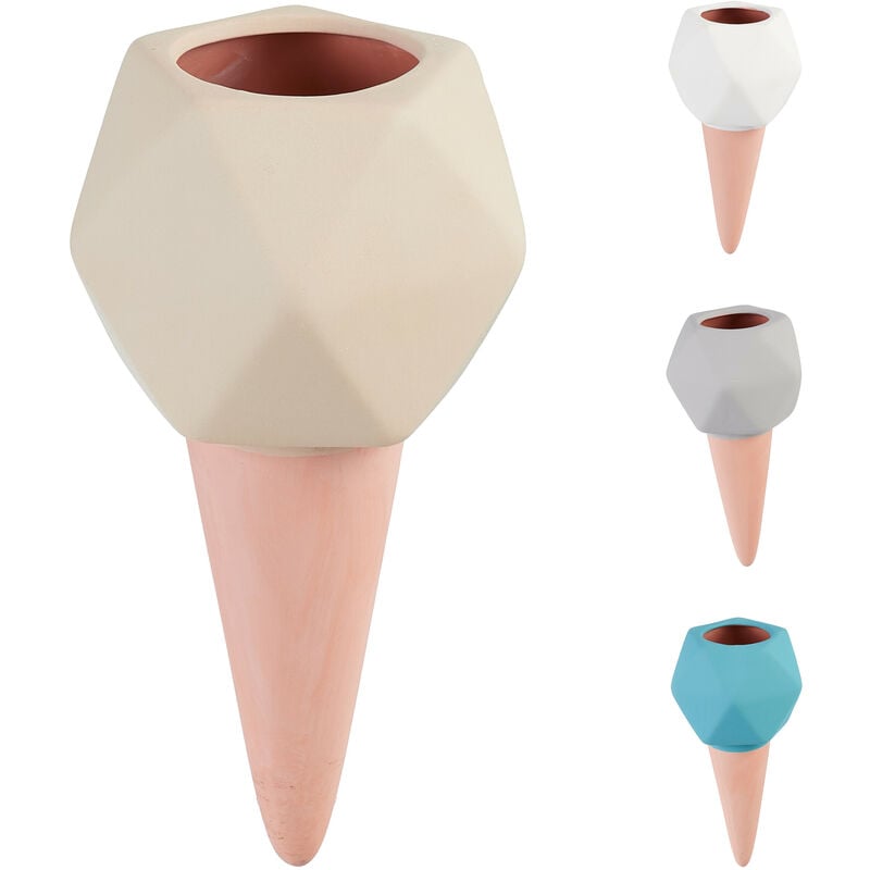 foto del prodotto sfere da irrigazione a goccia, set da 4, coni per bottiglie da 1,5 litri, irrigatore per piante, multicolore relaxdays