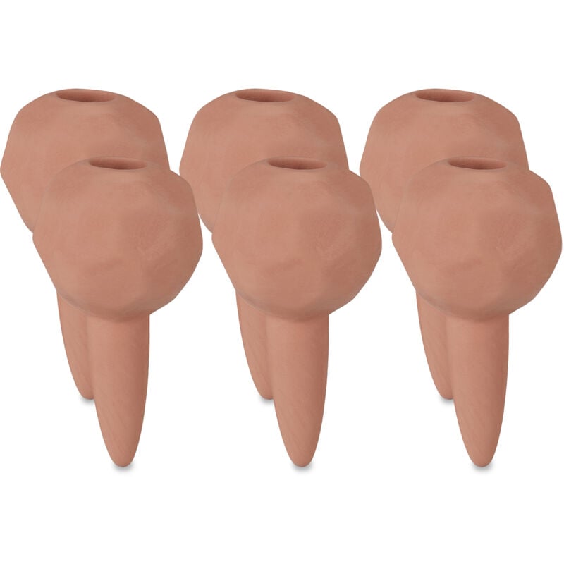 foto del prodotto sfere da irrigazione a goccia, set da 6, coni da 6cm di diametro, irrigatore automatico per piante, terracotta relaxdays