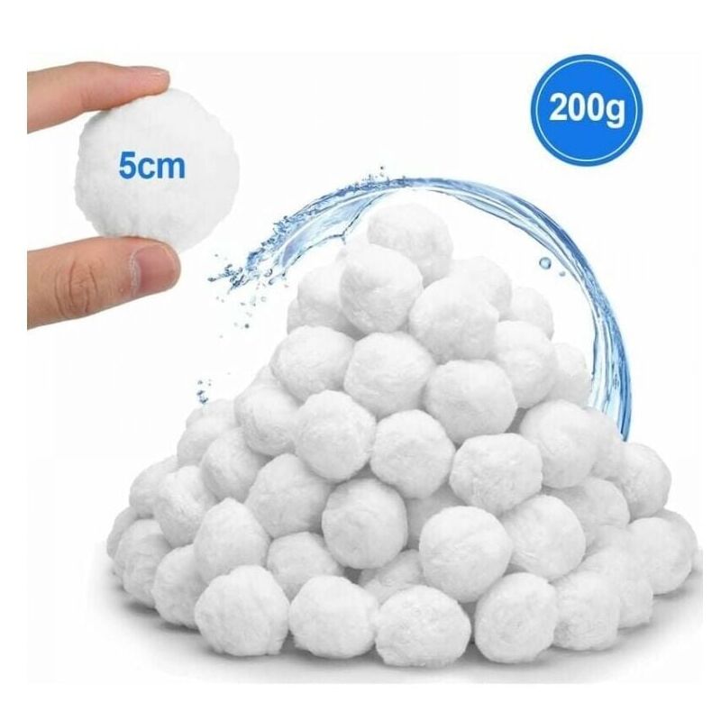 foto del prodotto sfere filtranti da 200 g, riutilizzabili, per piscina, sostitutive della sabbia filtrante, adatte per sistemi di filtraggio per piscina.