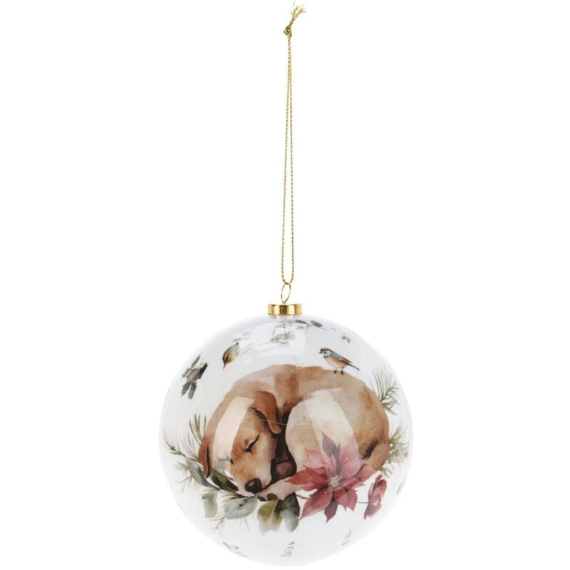 foto del prodotto sfere per albero di natale in polistirene per decorazione natalizia 10 cm cane dormiente