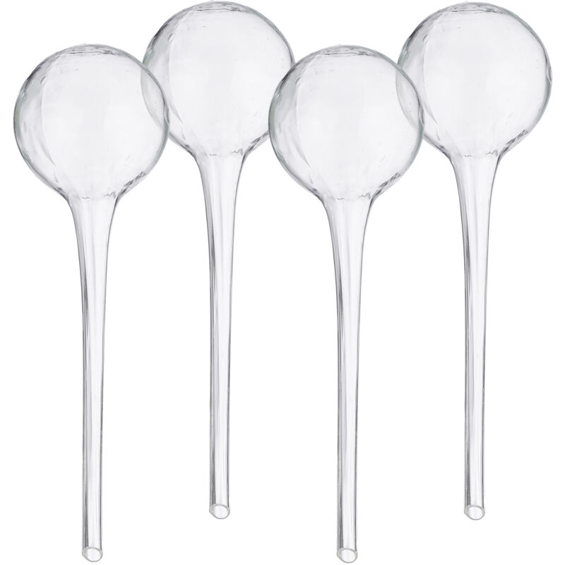 foto del prodotto sfere per irrigazione, 30x9 cm, set 4 irrigatori automatici per piante e fiori in vacanza, vetro, trasparente relaxdays