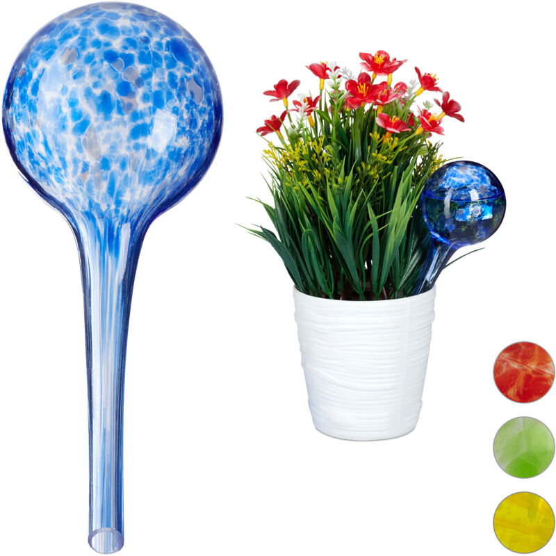 foto del prodotto sfere per irrigazione, set da 20 per piante e fiori, irrigatori per ufficio vacanza, 6cm, in vetro, blu