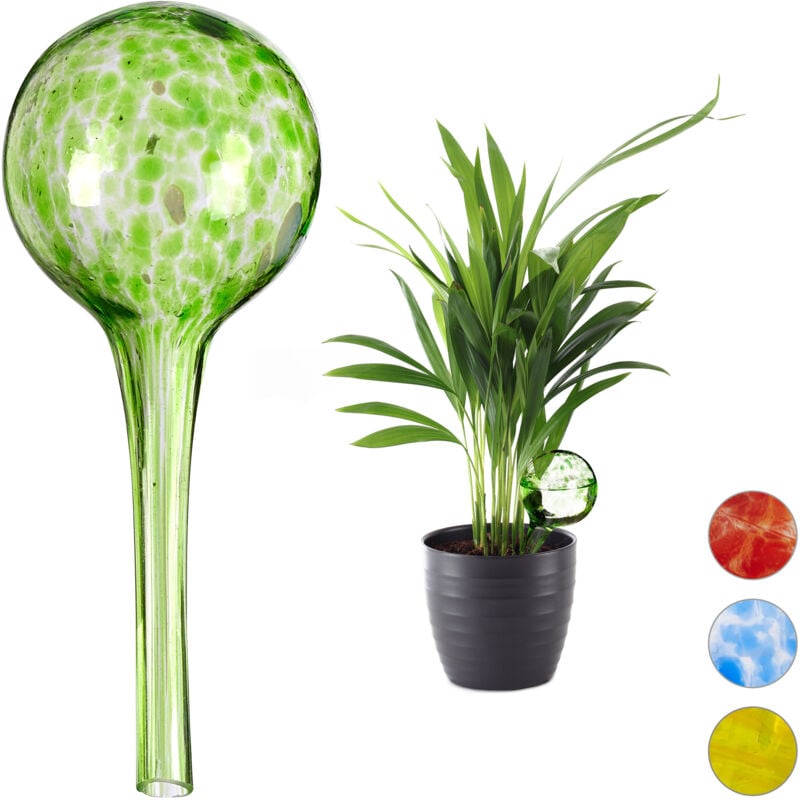 foto del prodotto sfere per irrigazione, set da 4, per piante e fiori, irrigatori per ufficio vacanza, 6cm, in vetro, verde