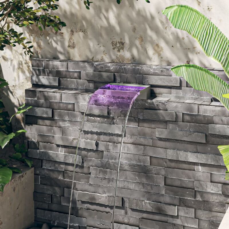 foto del prodotto sfioratore a cascata con led rgb acciaio inox 30 cm vidaxl