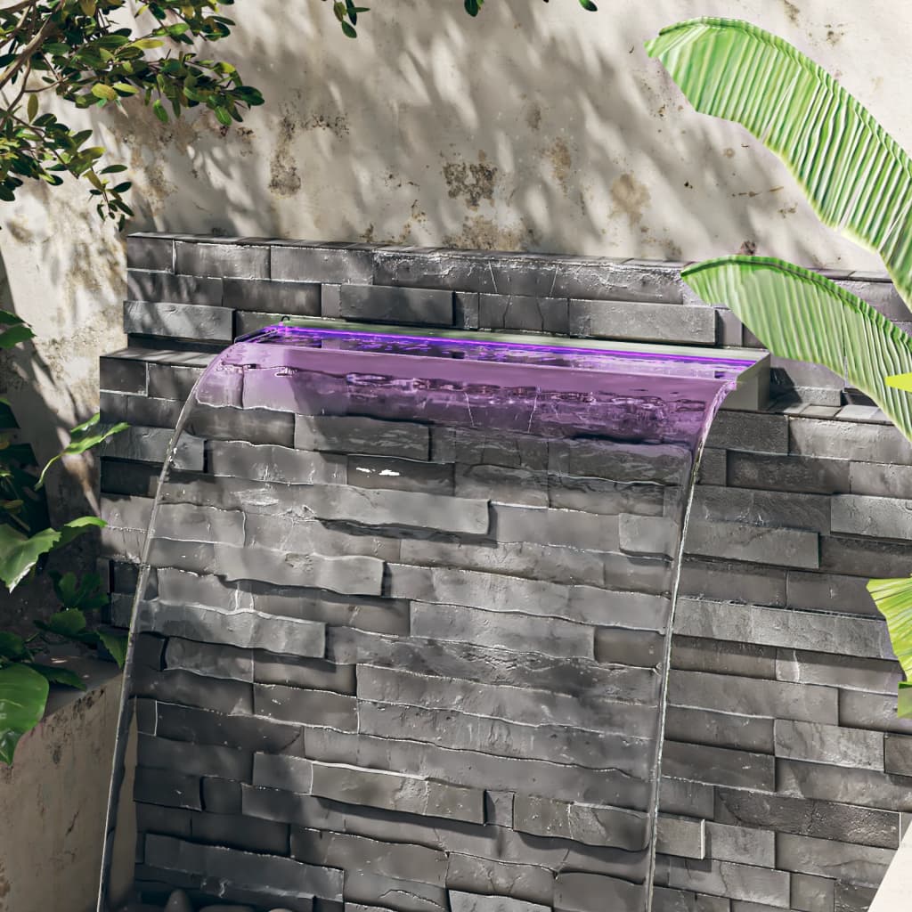 foto del prodotto sfioratore a cascata con led rgb acciaio inox 90 cm cod mxl 62502