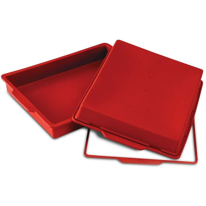 foto del prodotto sft300 stampo in silicone per torta rettangolare, antiaderente, confezione da 1 stampo per dolci con safe ring, 280 x 220 mm, h 40 mm, volume 2,25 l,