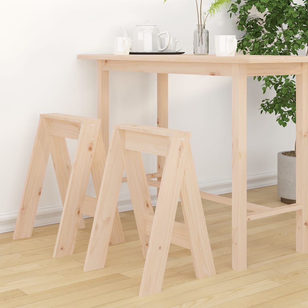 foto del prodotto sgabelli 2 pz 40x40x60 cm in legno massello di pino cod mxl 50217