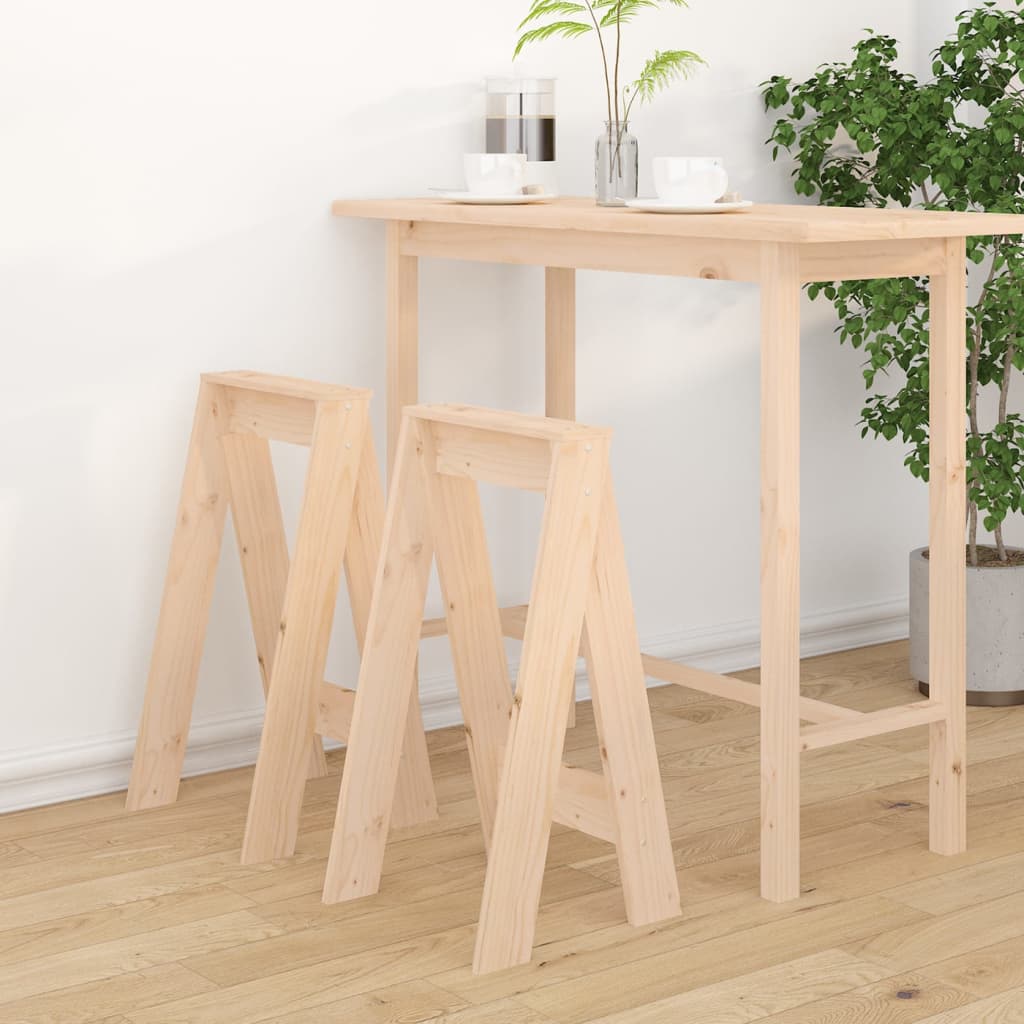 foto del prodotto sgabelli 2 pz 40x40x75 cm in legno massello di pino cod mxl 50198