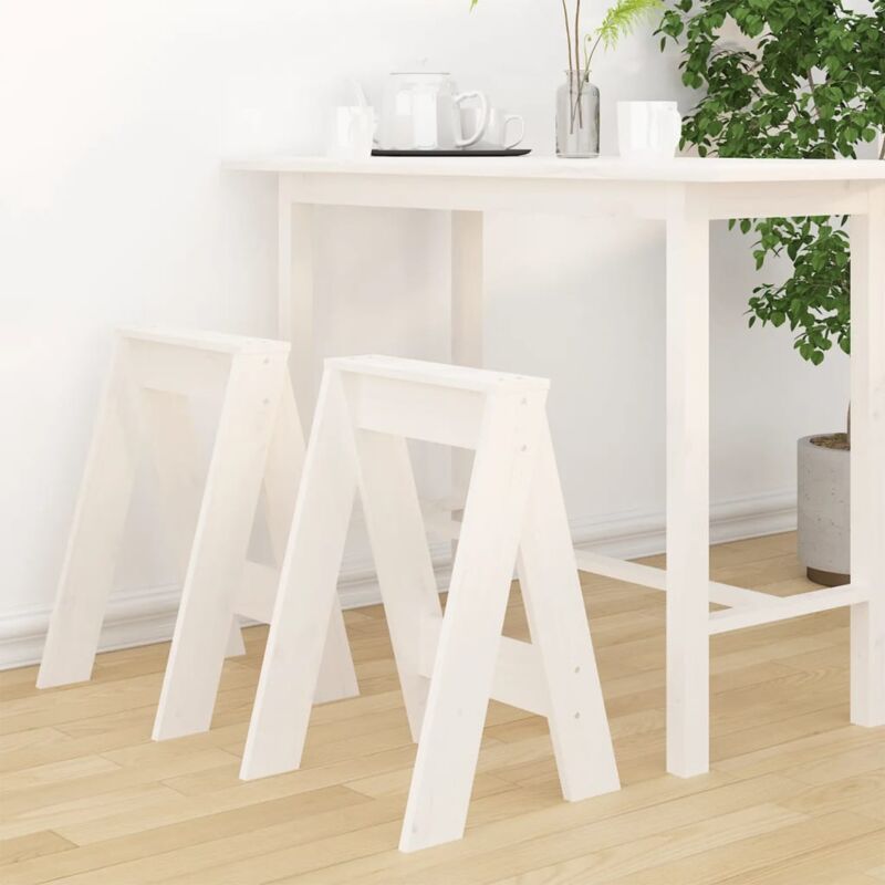 foto del prodotto sgabelli 2 pz bianchi 40x40x60 cm in legno massello di pino vidaxl