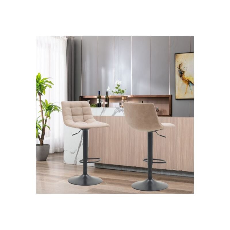 foto del prodotto sgabelli alti di design beige 2 sgabelli