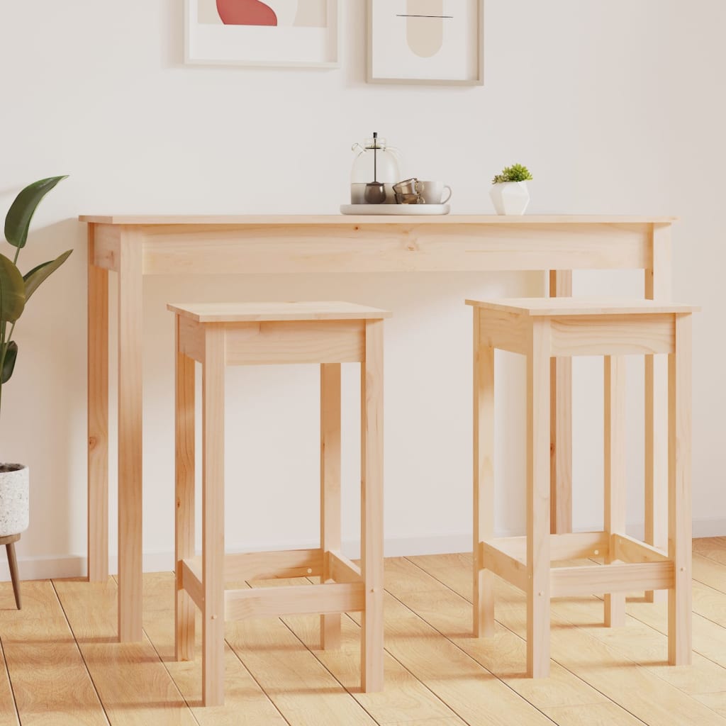 foto del prodotto sgabelli da bar 2 pz 40x40x78 cm in legno massello di pino cod mxl 14226