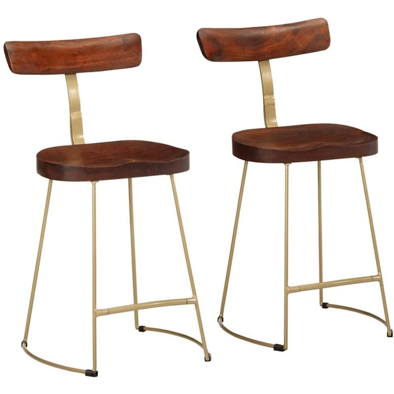foto del prodotto sgabelli da bar 2 pz 49x43x79 cm in legno massello di mango vidaxl