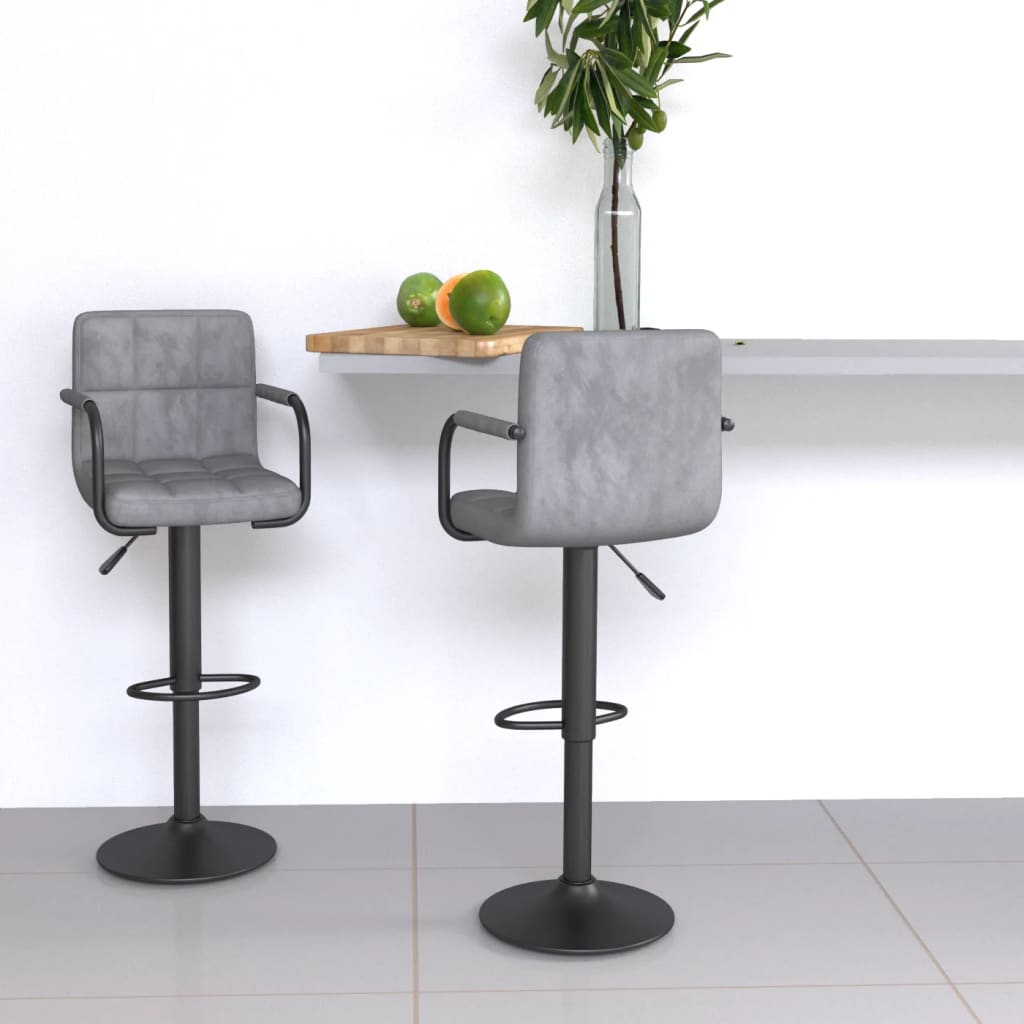 foto del prodotto sgabelli da bar 2 pz grigio chiaro in velluto cod mxl 73166