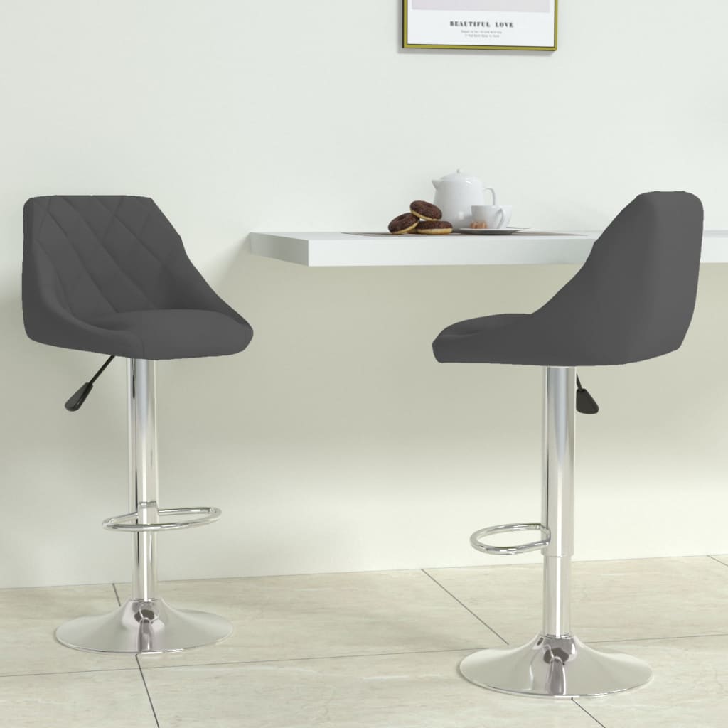 foto del prodotto sgabelli da bar 2 pz grigio scuro in velluto cod mxl 64126